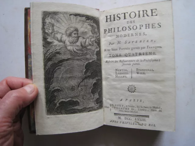 Rare E.o Histoire Des Philosophes Modernes Saverien Newton Leibnitz Halley  1773