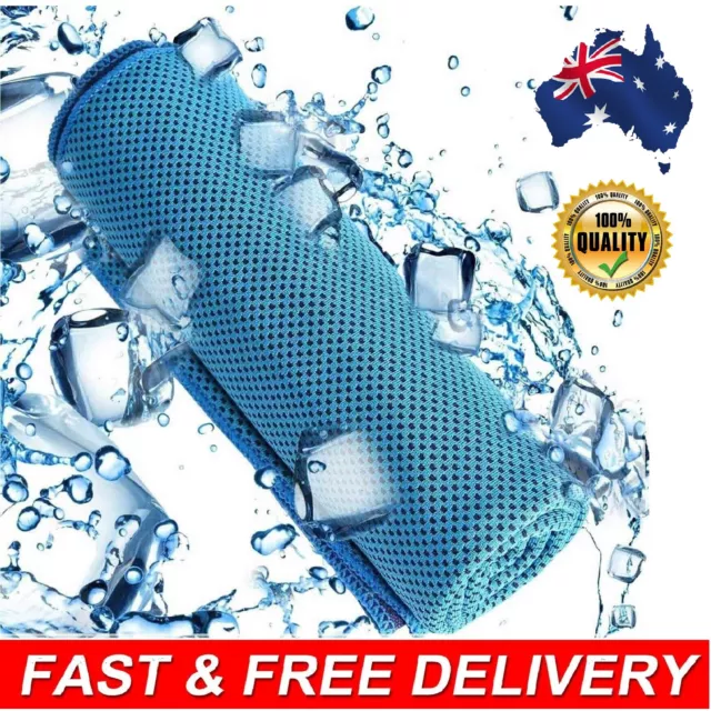 Instant Cooling Towel ICE Cold Neck Cycling Jogging Gym Sports Outdoor Chilly AU