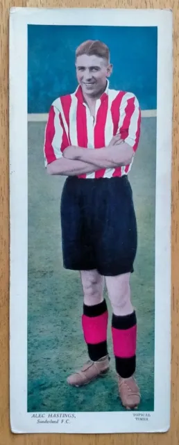 Alec Hastings Sunderland DC Thomson Topical Times Footballers 1936 250mm x 95mm