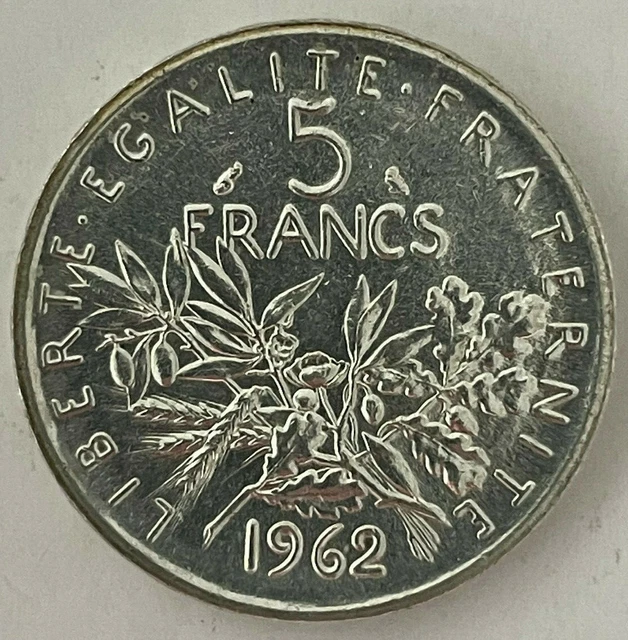 5 Francs Argent 1962 - Semeuse - Spl/Fdc - Provenant D'un Rouleau D'epoque - 4