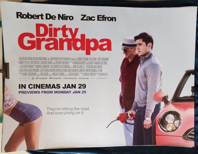 DIRTY GRANDPA ROBERT De Niro Zac Efron Original Quad Cinema Poster EUR