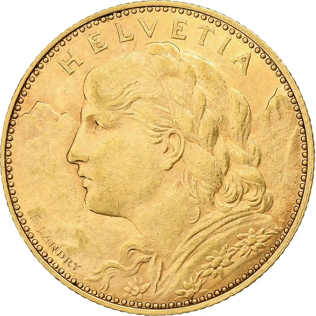 [#869743] Svizzera, 10 Francs, Vreneli, 1915, Bern, Oro, BB+, KM:36