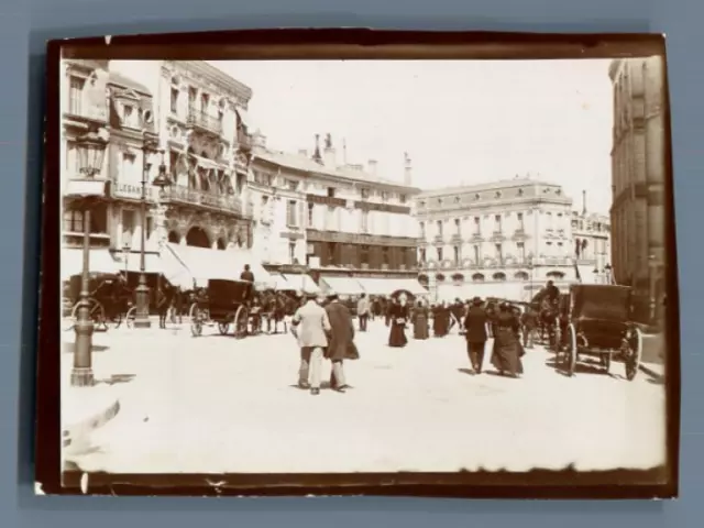 France, Angoulême, Place de l&#039;Hôtel de Ville  Vintage citrate print.  Tir