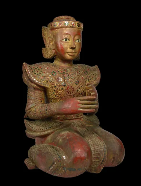 19th Century Mandalay Burmese Buddhist Monk sculpture