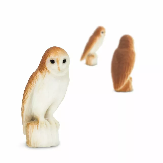 Safari Ltd Barn Owls Lot Of 25 Good Luck Minis! #352822 Tiny 1" Long