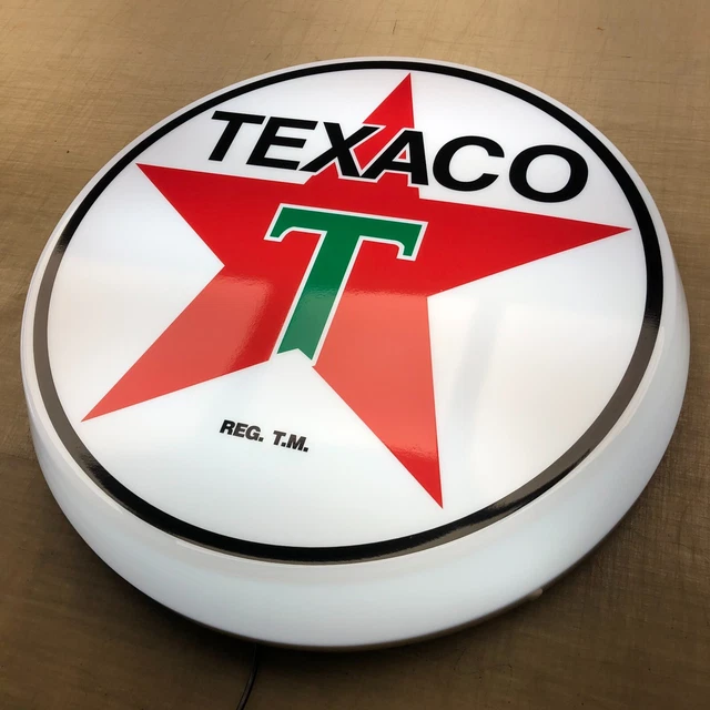 TEXACO OIL GAS illuminated wall sign led light box sign man cave garage decor