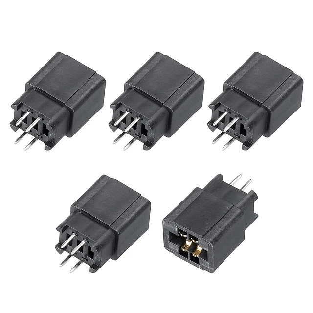 Scheda Bordo Connettore Nero Presa Destra Angolo 4 Pin 2.54mm Passo 5pz
