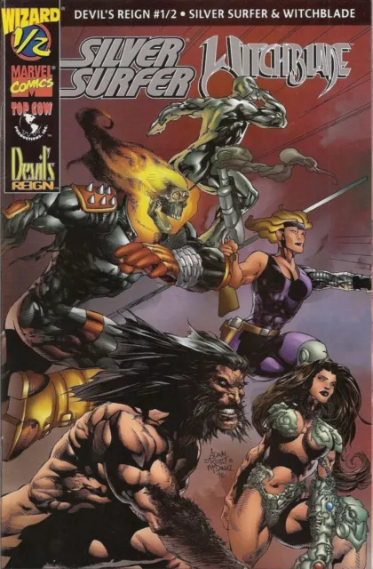 SILVER SURFER & WITCHBLADE #1/2 Devil´s Reign SILVER-LOGO-VARIANT Wizard /Marvel