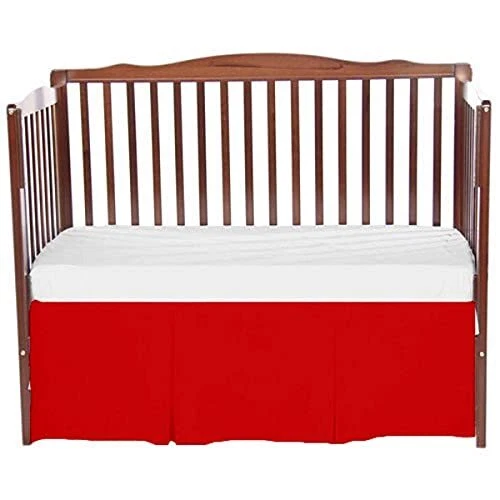 bkb Solid Tailored Crib Skirt Red