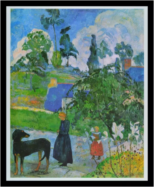 Paul Gauguin Poster Kunstdruck Bild im Alu Rahmen Bretonische Landschaft 60x48cm