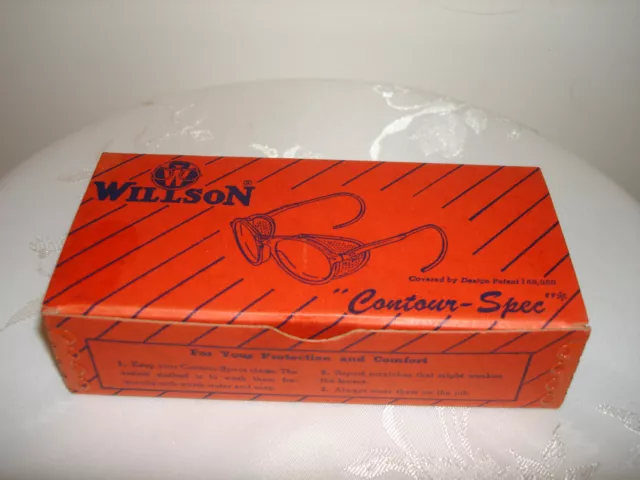 Vintage Rare Willson Contour Spec Aviator Safety Protective Goggles Steampunk