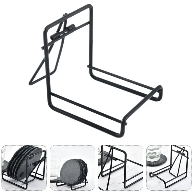 2 pz sottobicchieri scaffale magazzino ferro supporto posate da cucina black