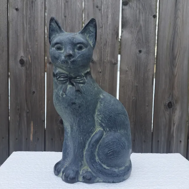 Cute Cast Iron Cat w/ Bow Doorstop Feline Statuette Figurine Door Stop 11.6 lbs.