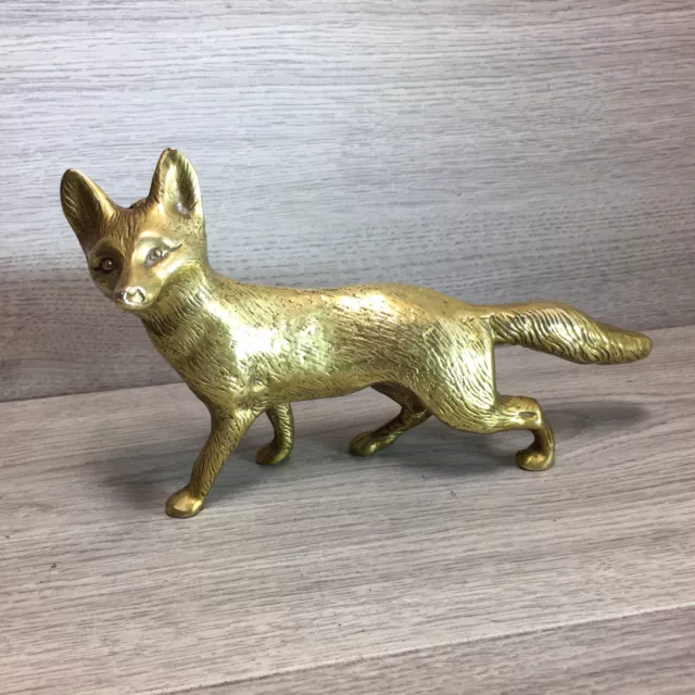 Heavy Farm Countryside Solid Cast Brass  Fox Hunting Desk Paperweight 1.55 Kg