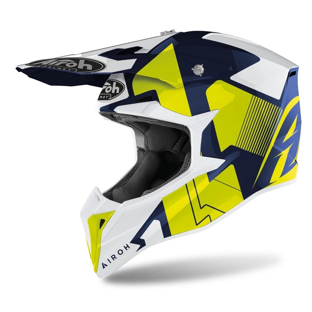 Wrra18Xs - Casco Off Road,Cross, Airoh Wraap Raze Blue Gloss Helmet Taglia Xs