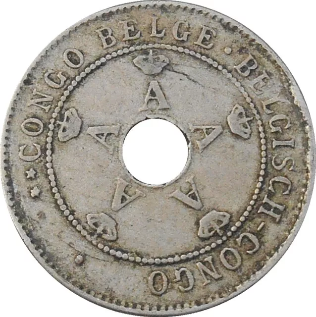 Belgian Congo Belge 10 centimes cents 1911 Albert I KM#18 (1628) 2