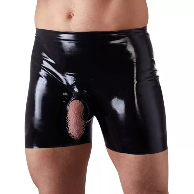 Pantaloncini uomo lattice, Rubber Briefs black, open, taglia M neri 0,35 mm di spessore