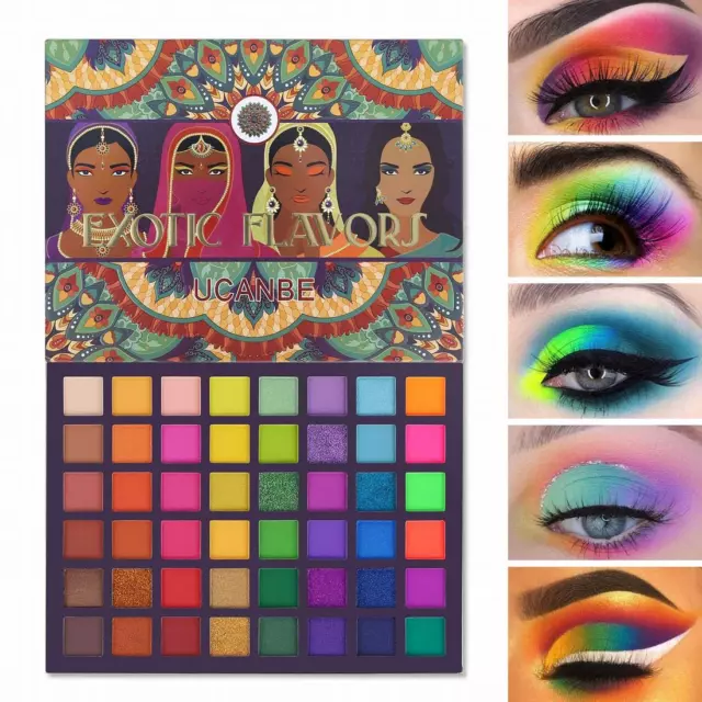 EXOTIC FLAVORS Neon Eyeshadow Makeup Palette - 48 Colorful High Pigmented