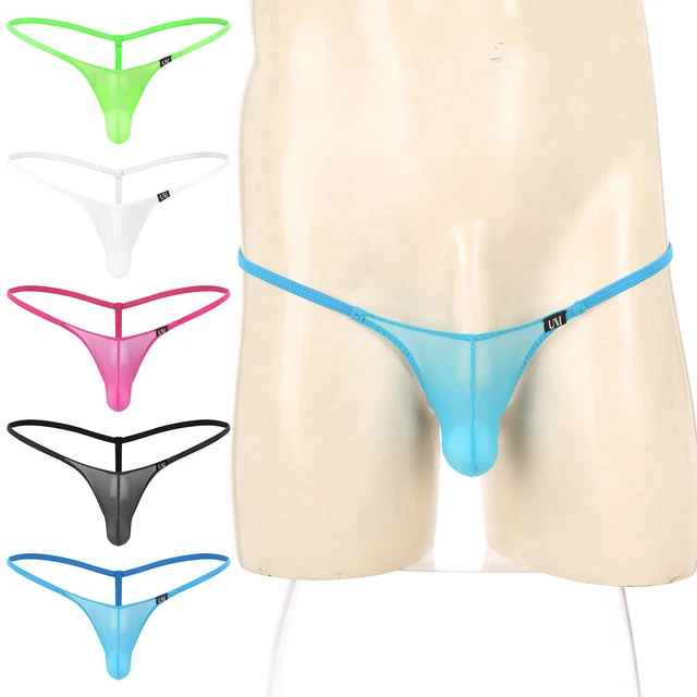 NJUDE Mannen Transparante Mesh G-string Kleine T-back Thongs Zie Door Ondergoed Pure Pouch Slipje Mannelijke Ultra Dunne Erotische Lingerie