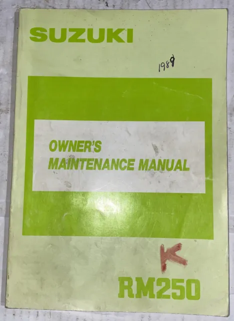 Suzuki RM250 1989 OEM Factory Owner’s Maintenance Manual 99011-28C50-03A