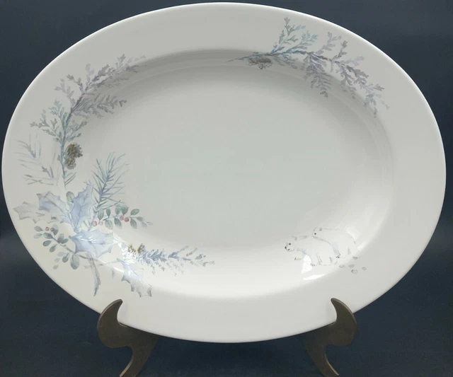 Pfaltzgraff WINTER FROST 14 5/8" Oval Serving Platter 1.75in deep