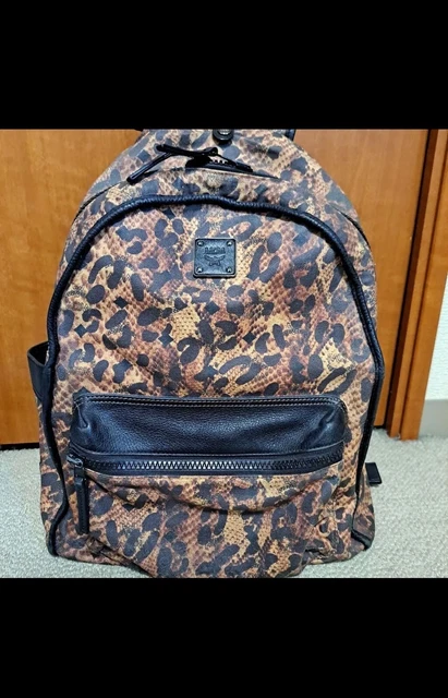 MCM Reversible Backpack Reversible animal print and pink