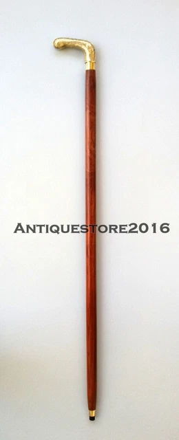 Vintage Beautiful Heavy Brass Designer Handle Walking Stick-Antique Solid Canes