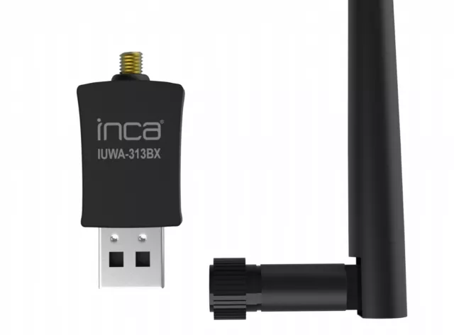 Inca IUWA-300X: 300 Mbps Adaptador WLAN con antena externa 5 dBi