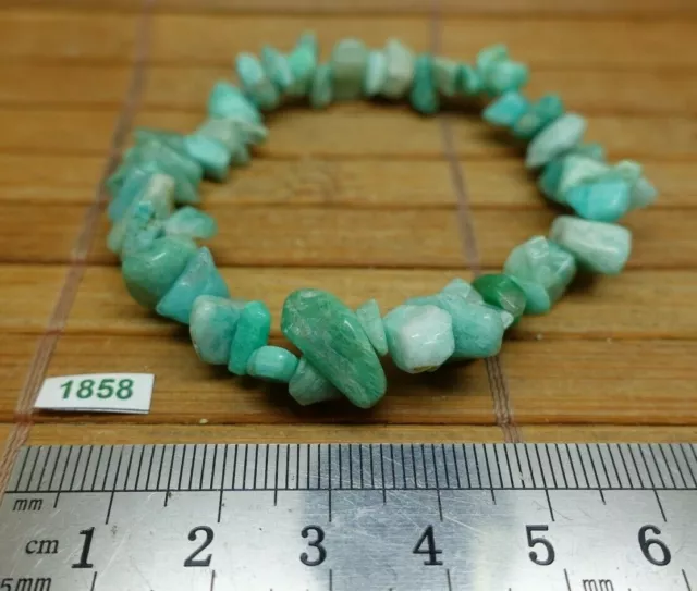 Bracelet baroque AMAZONITE du Pérou - perles/chips naturelles qualité AB 18cm