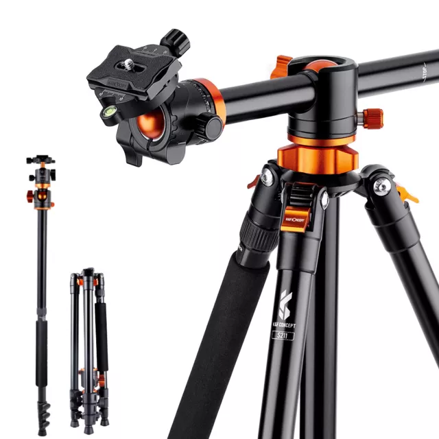 K&F Concept 72inch Professional DSLR Tripod Monopod with Quick Release Plate Top