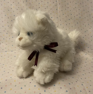 fluffy white cat stuffed animal