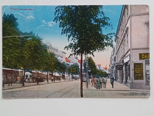 Tilsit, Ostpreußen, Hohestrasse, alte Ansichtskarte von 1918