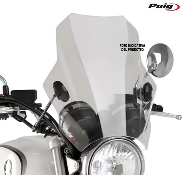 Parabrezza Universale Puig Per Moto Naked E Roadster - Cupolino Fumé Chiaro, 430x390 Mm, 3 Mm Spessore