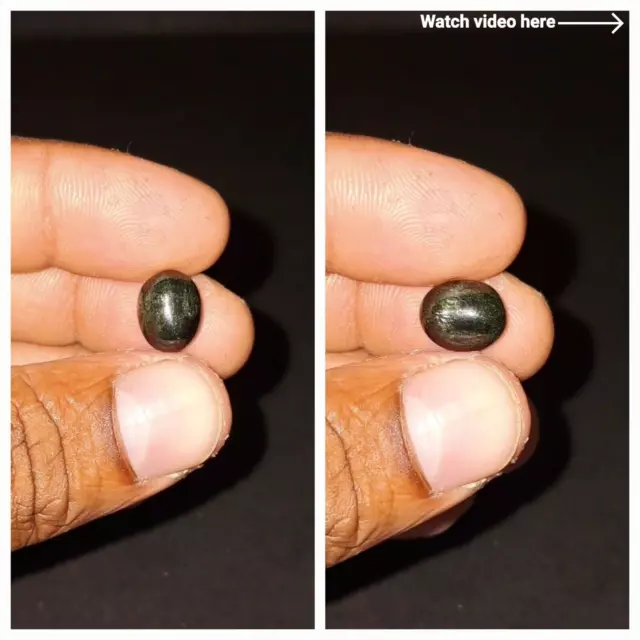 DIOPSIDE STAR BLACK NATURAL 4.25 Ct OVAL CABOCHON LOOSE GEMSTONE