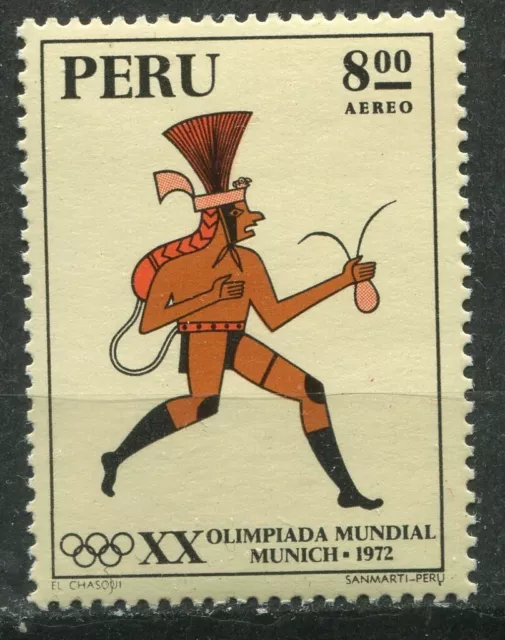 PERU 1972, SPORT: MUNICH OLYMPICS, INCA MAIL MESSENGER, Scott C342,  MNH