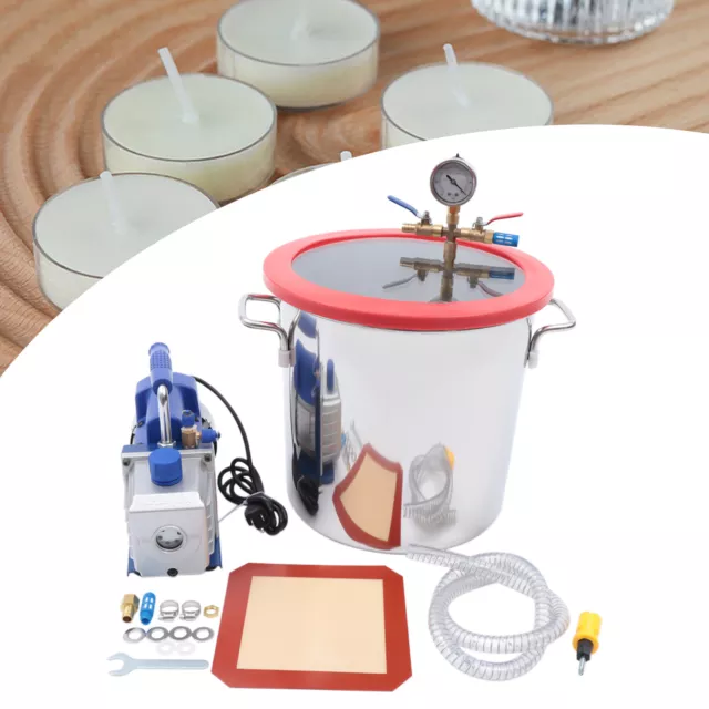 5 Gallon Vacuum Chamber Kit 5 CFM Vacuum Pump Single Stage 1/3HP 110V/60HZ