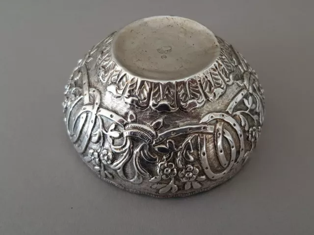 ANTIQUE ORIGINAL OTTOMAN Hand-forged-engraved STERLING SILVER bowl SULTAN TUGRA