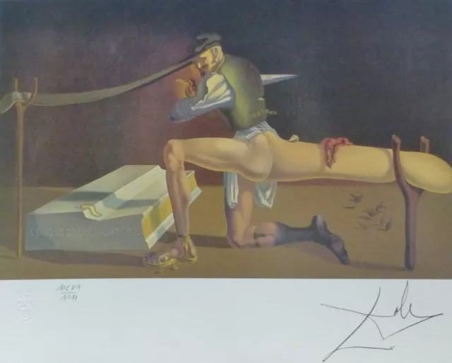 Salvador Dali The Enigma Di Wilhelm Tell Mano Numerata Placca Litografia Firmata