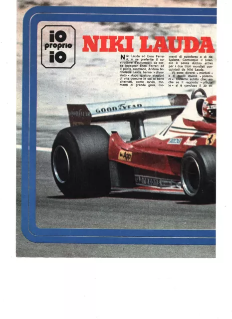 NIKKI LAUDA Ferrari 1977 Italian Magazine Article F1 Clipping Formula 1