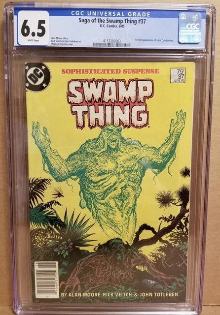 Saga Of The Swamp Thing #37 Cgc 6.5 Newsstand 1St John Constantine 1985 Dc Key