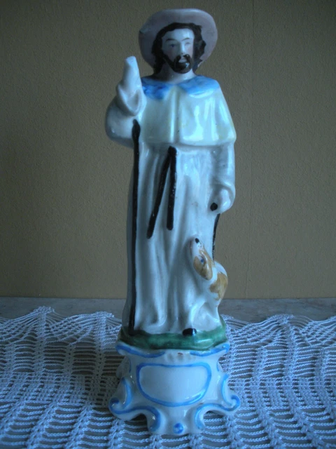 Ancien Chien En Faïence Rouge - Style Saint-Clément - Sculpture Non Signée