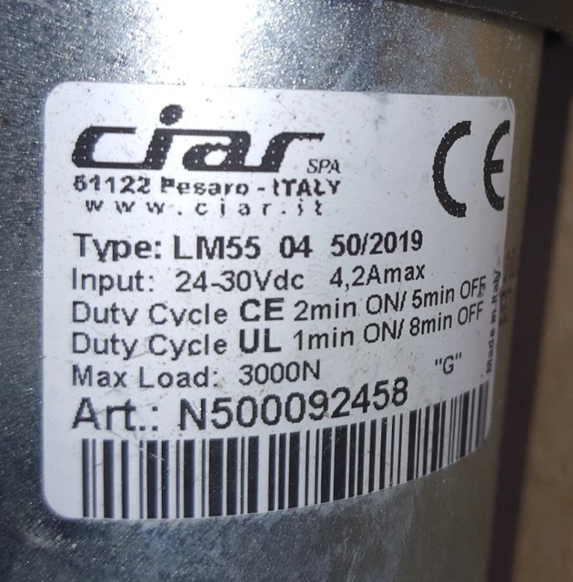 Moteur électrique CIAR LM 35 Pour Canapé Relax Ou Fauteuil électrique - Réf N500091494 (reconditionné)