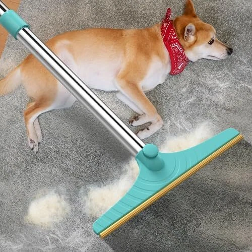 Carpet Rake for Pet Hair Removal, Reusable Cat Dog Hair Remover with 45’’ Lon...