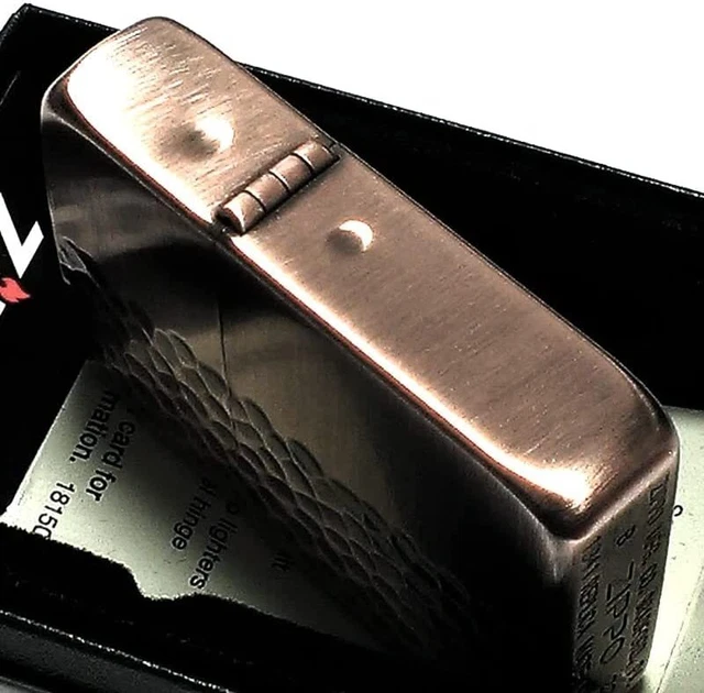Zippo Oil Lighter 4 Sides Hammertone 1941 Replica Case Antique Copper  New 3