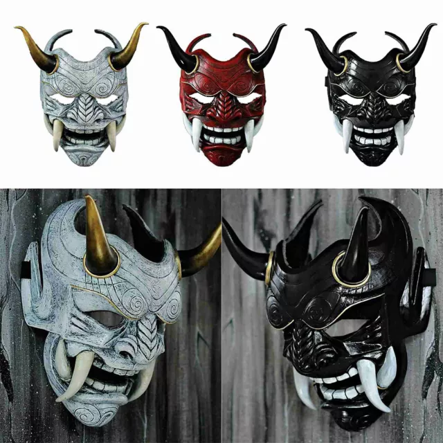 Japanische-Hannya Maske Teufel Dämon Oni Samurai Prajna Latex Karneval Cosplay