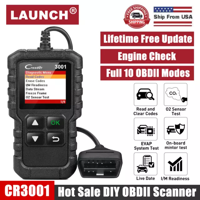 LAUNCH OBD2 Scanner Car Check Engine Fault Light Diagnostic Tool OBD Code Reader