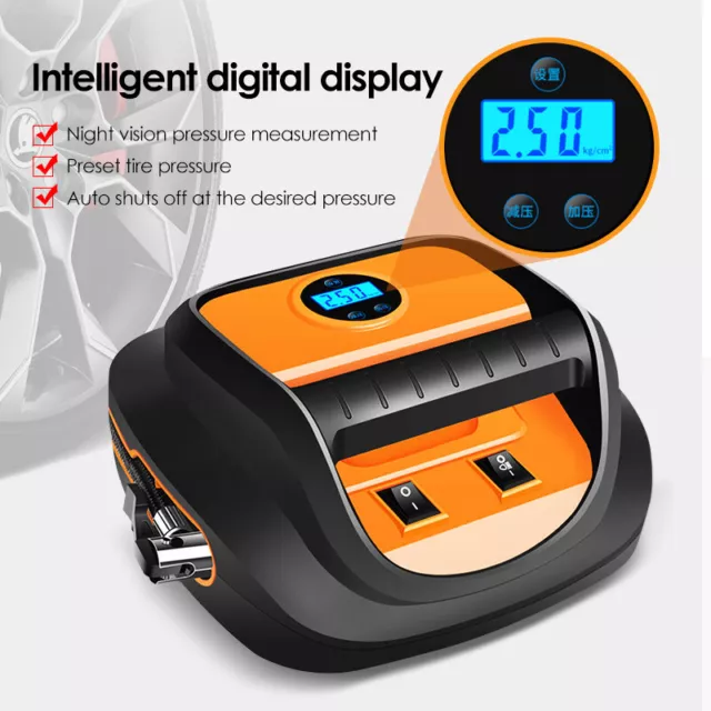 Portable Electric LED Digital Car Air Pump Air Compressor 12V Tire Fast Inflator