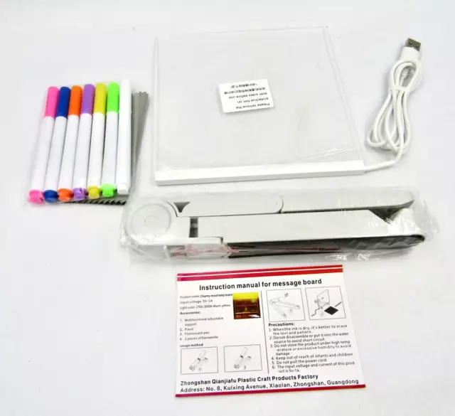 Dry Erase Light Board - 6" X 5.5" Erasable Writing Message Drawing Sign Board
