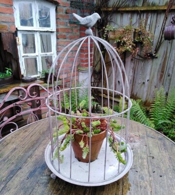 AJA 2x Fleurs Ampel Cage Décorative Maison de Campagne Suspendue Décoration Jardin 
