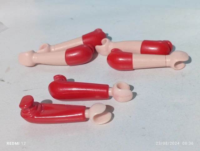 6 Poings/bracelets Playmobil Bruns - Pièces Détachées Romains/médiévaux/vikings - Occasion